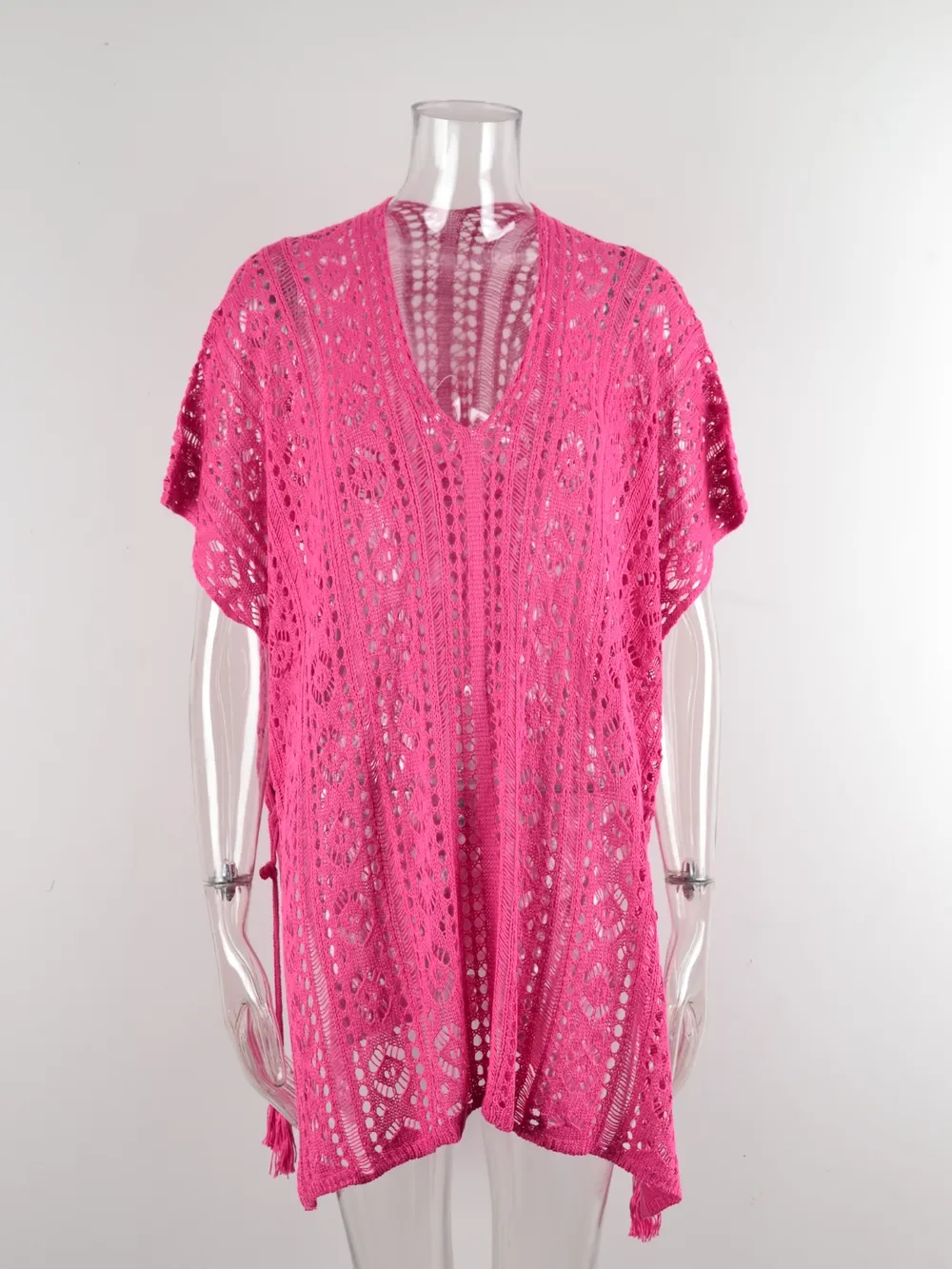 Cutout V-Neck Cover-Up with Tassel, image 21