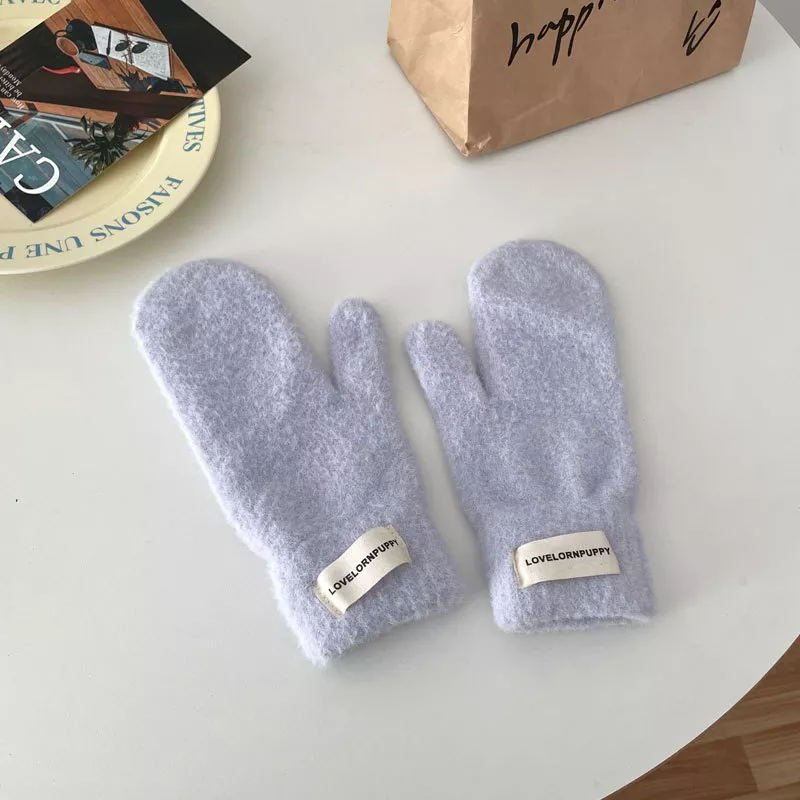 Warm Plush Knitted Mitten Gloves, image 6