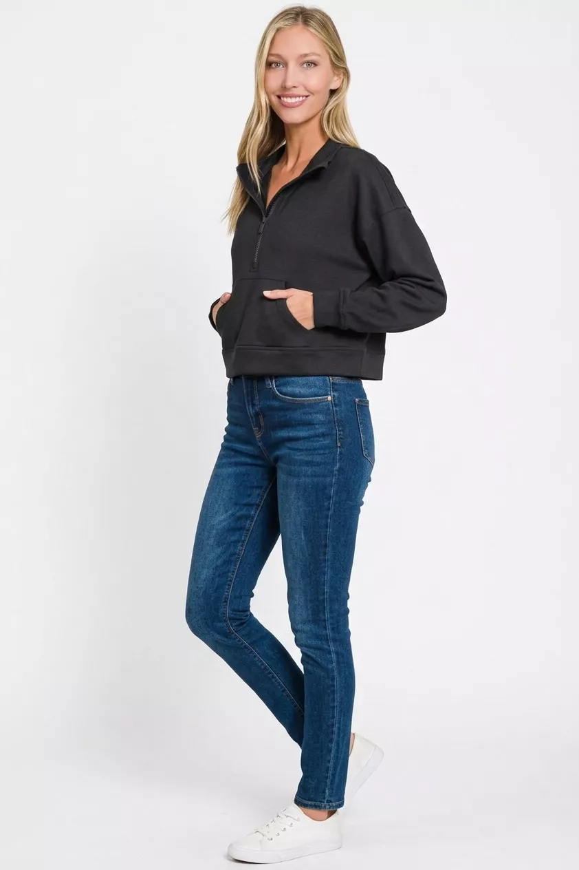 Scuba Half Zip Pullover With Kangaroo Pockets, image 3
