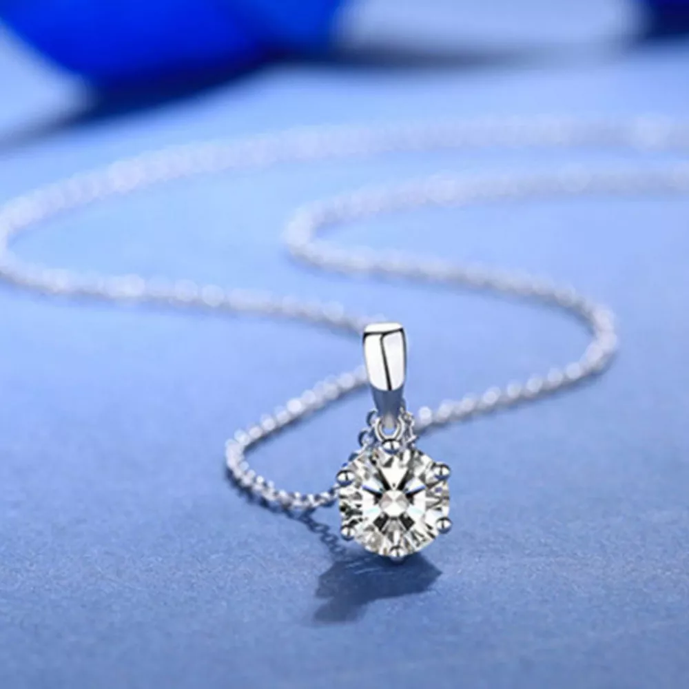 5 Carat Moissanite 925 Sterling Silver Pendant Necklace, image 2