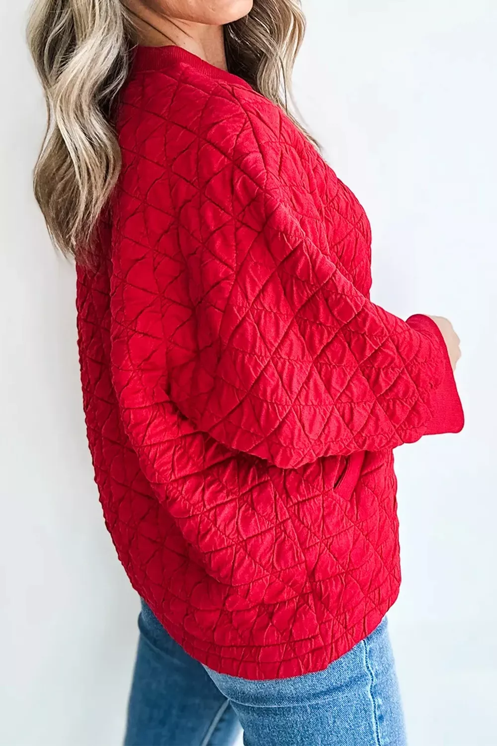 Quilted Texture Long-Sleeve Blouse, image 3