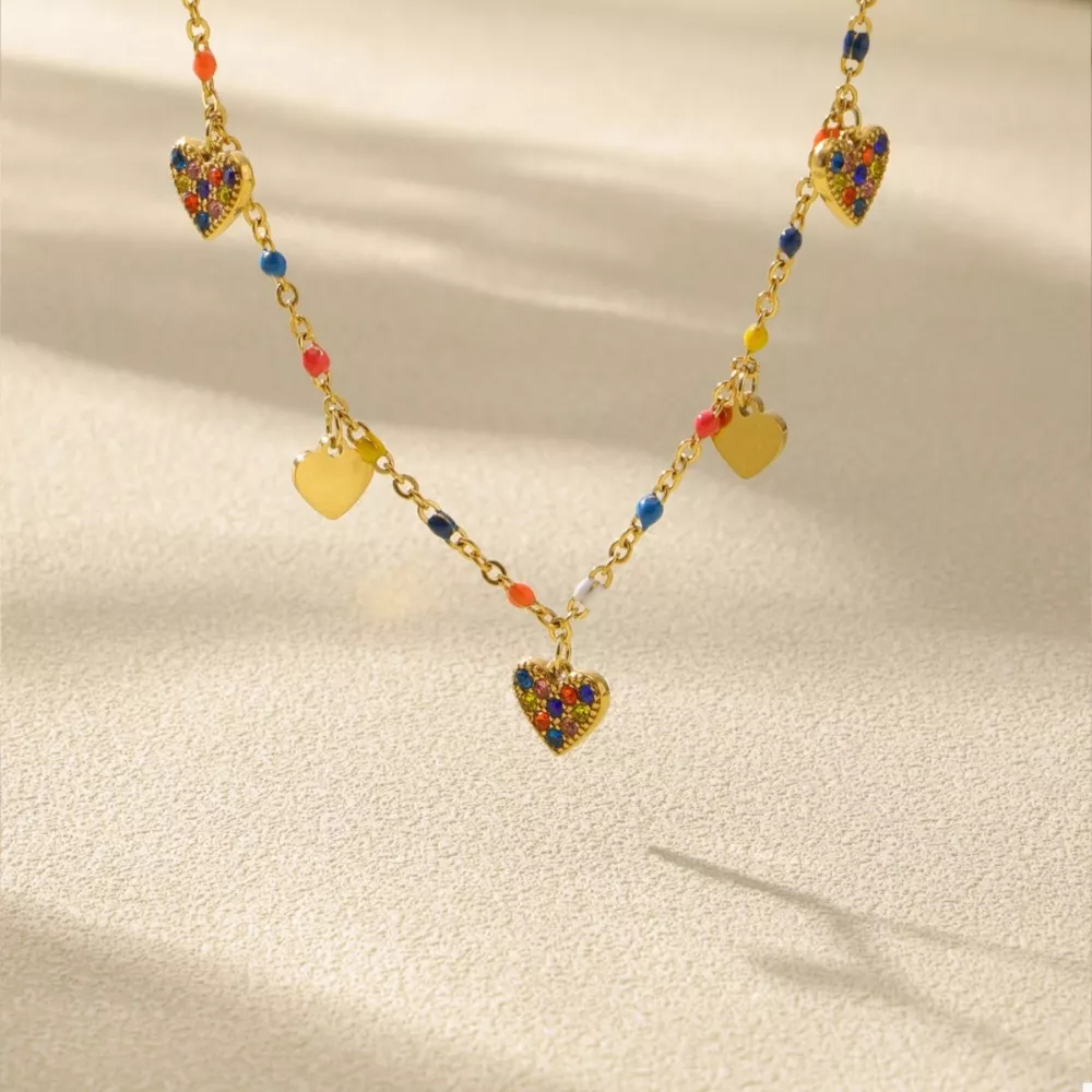 18K Gold-Plated Heart Charm Necklace, image 3