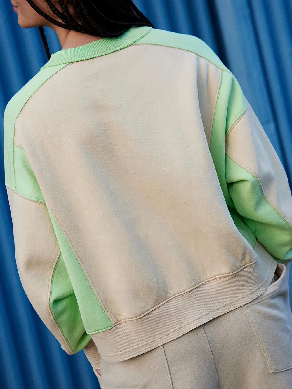 Contrast Round Neck Long Sleeve Sweatshirt, image 5