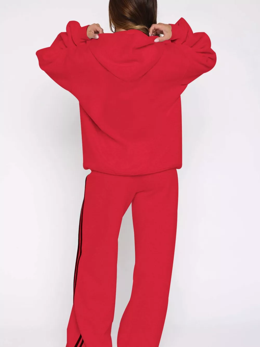 Zip Up Hoodie and Striped Pants Set, image 12