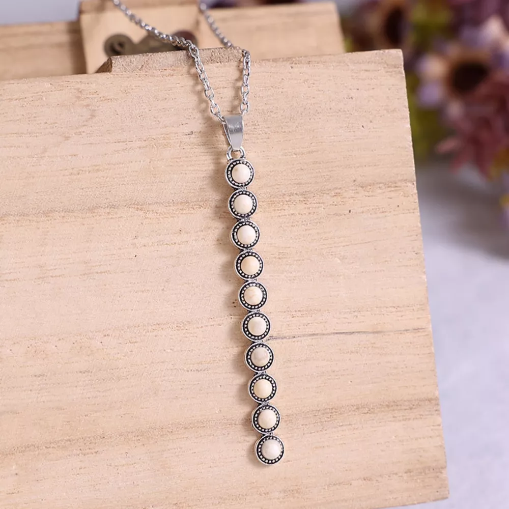 Vintage Style Beaded Bar Necklace, image 4