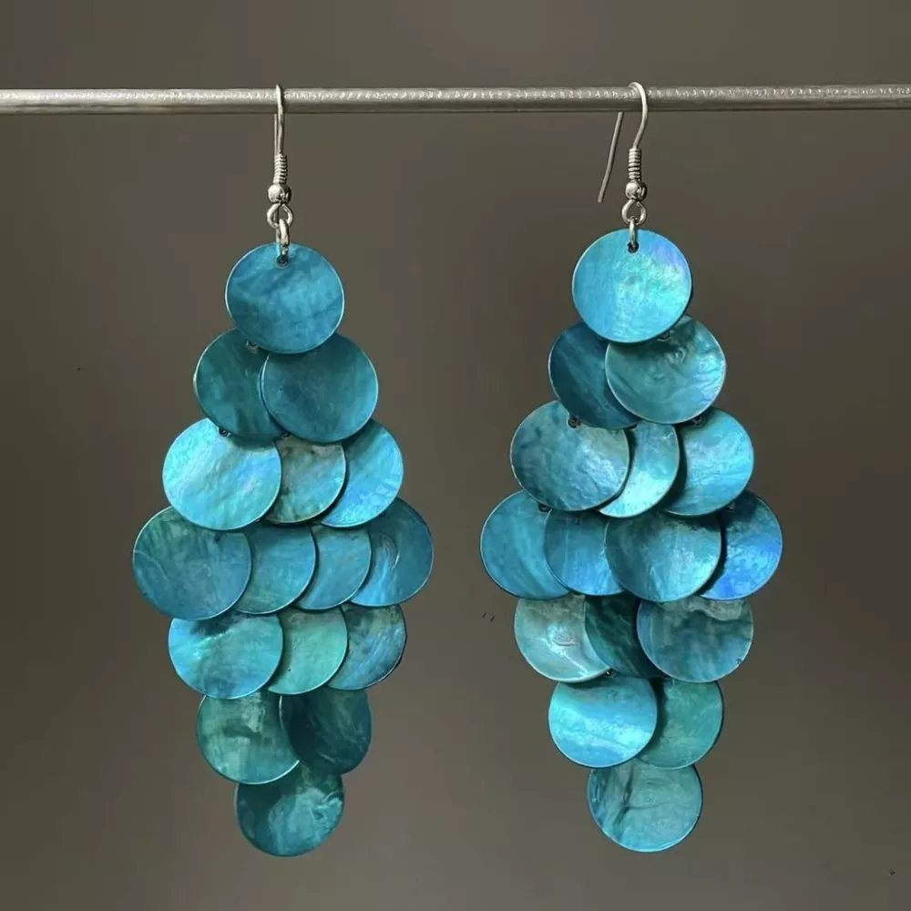 Stainless Steel Shell Dangle Earrings, image 3