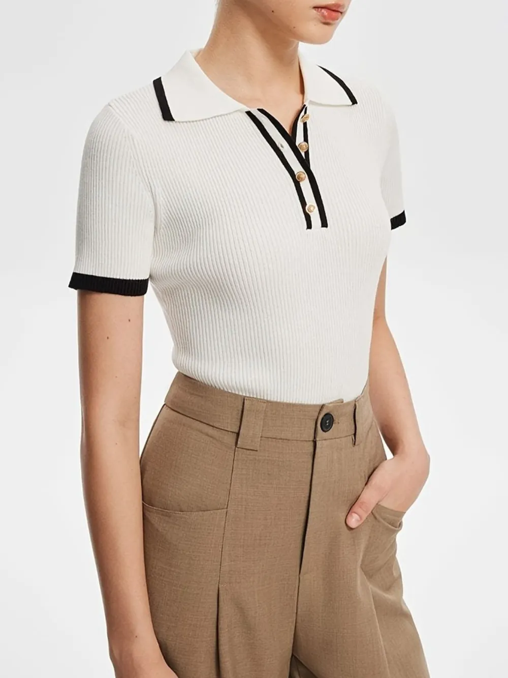 Contrast Trim Button Detail Polo, image 6