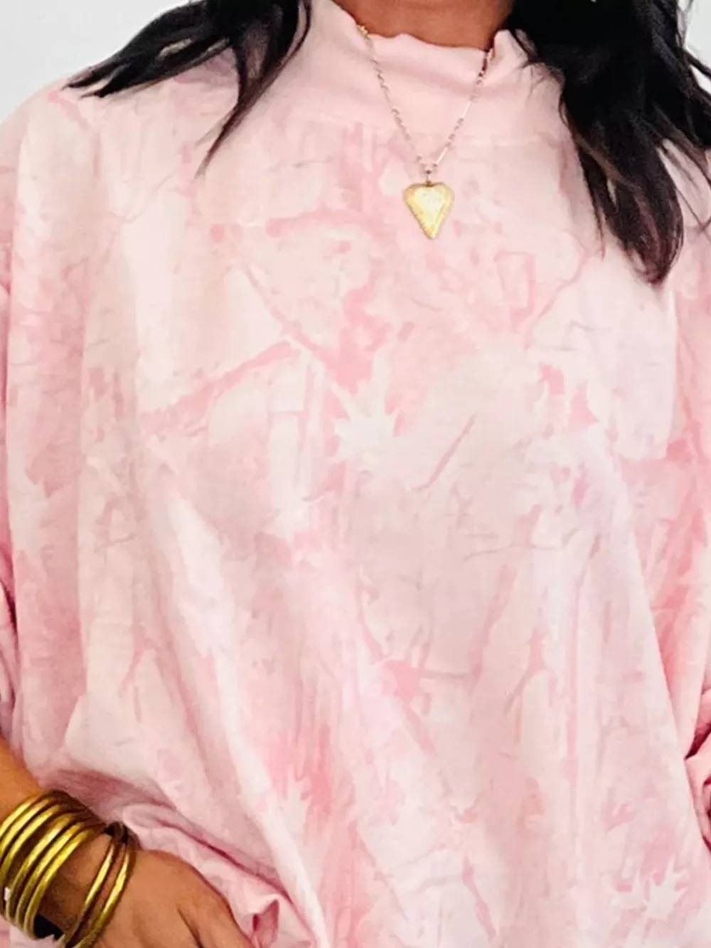 Tie-Dye Oversized Mock Neck Sweatshirt, image 3