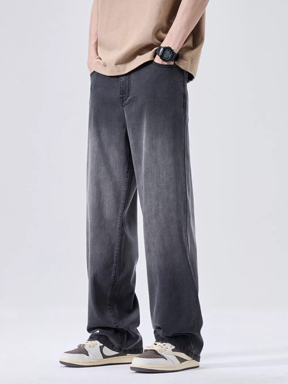 Men's Vintage Washed Straight Fit Pants, image 2