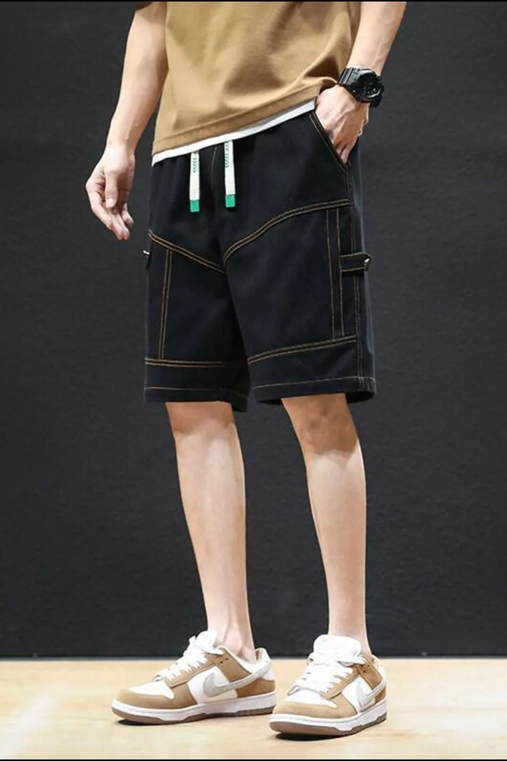Men's Plus Size Casual Drawstring Shorts, image 2