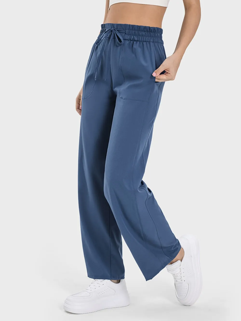 Drawstring Pocketed Active Pants, image 10