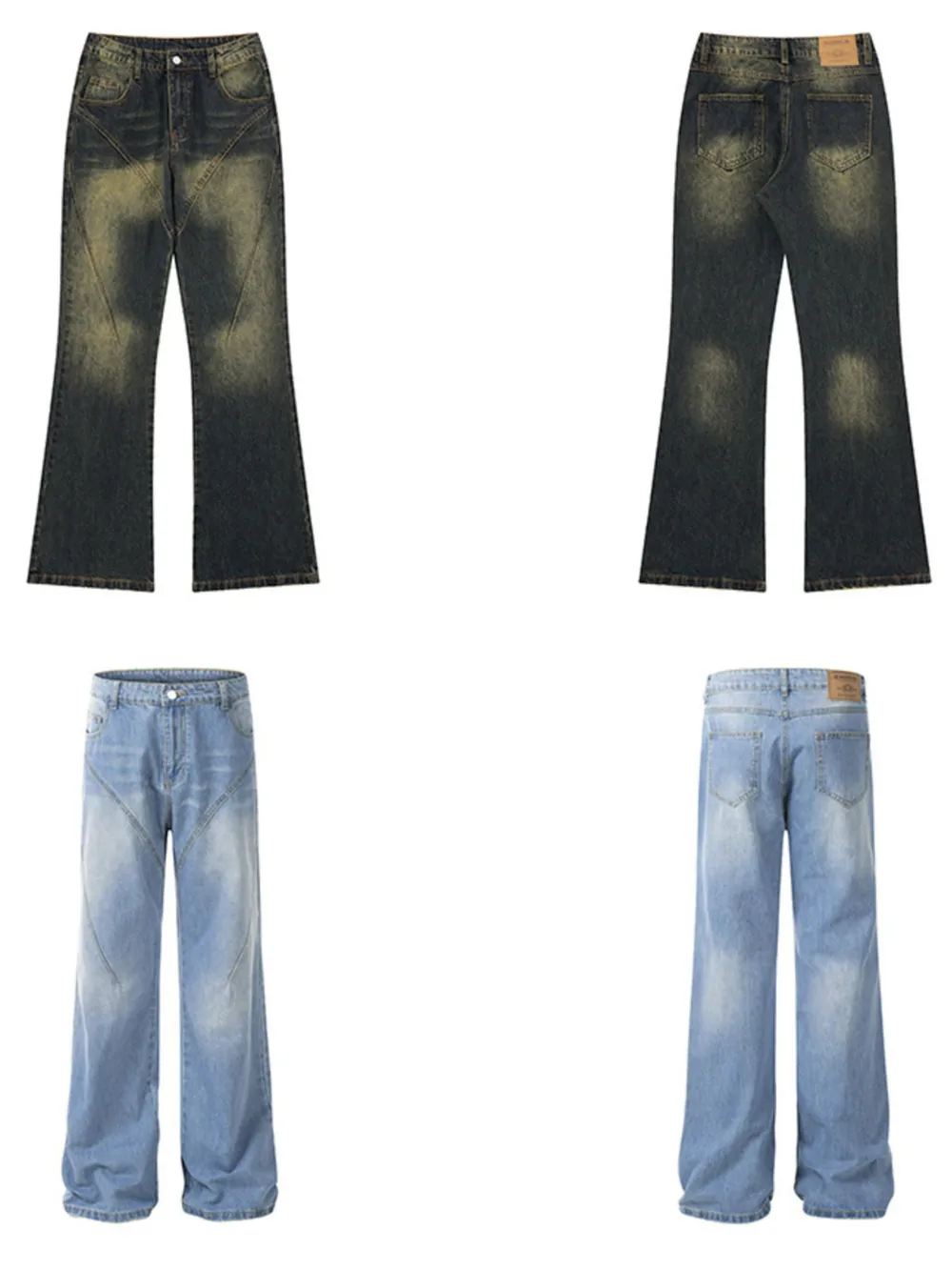 Men's Vintage Washed Wide Leg Jeans, image 4
