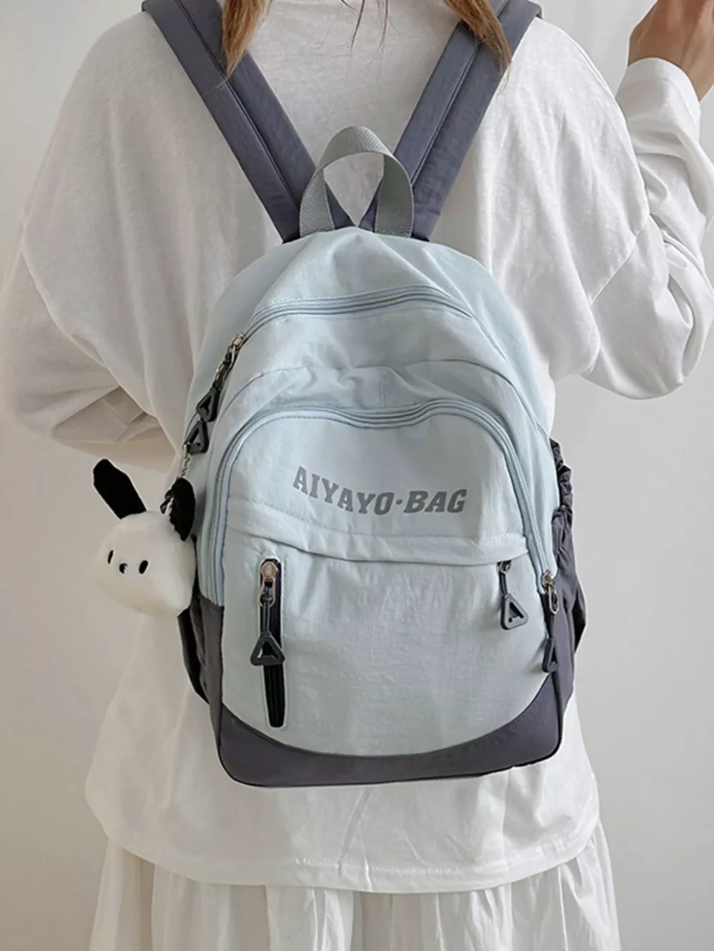 Color Block Lightweight Casual Backpack Bag, image 6