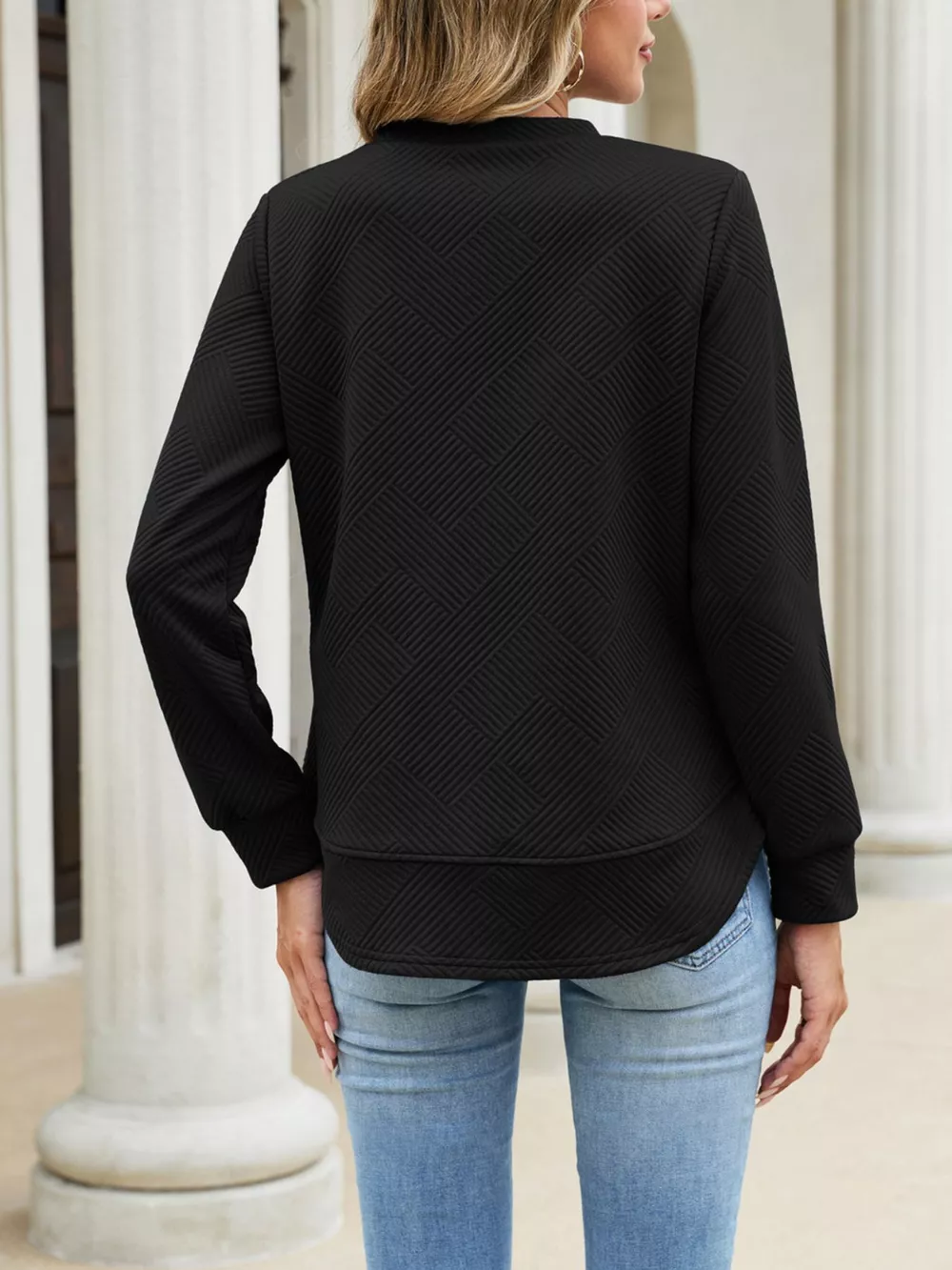 Textured Crew Neck Sweatshirt, image 19