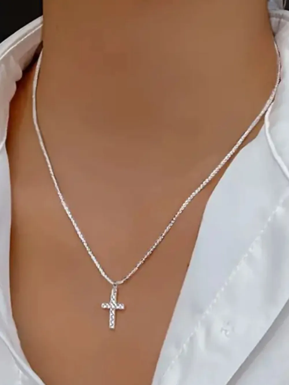 925 Sterling Silver Cross Necklace, image 3
