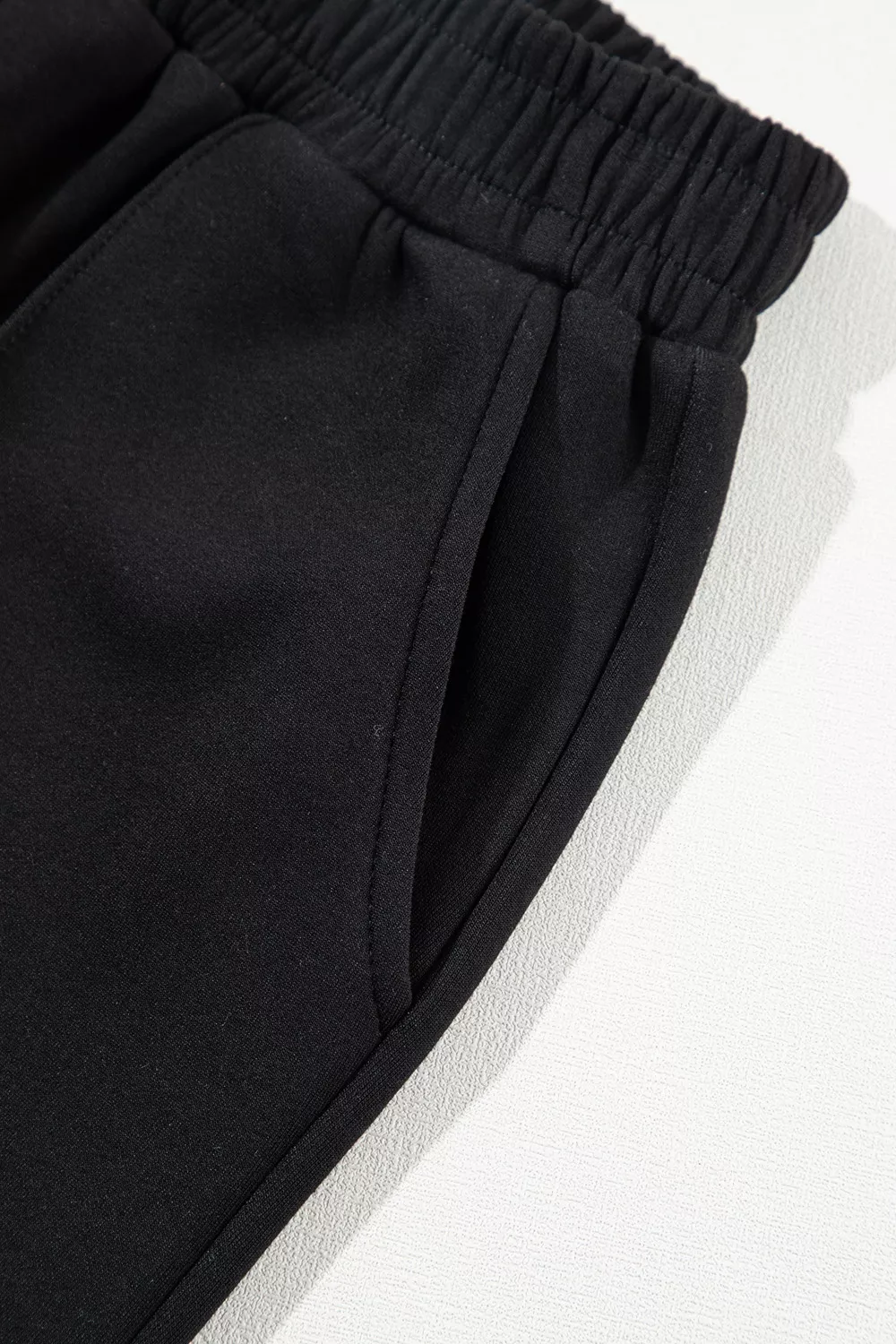 Solid Zip Sailor Collar Pullover Athleisure Sweatpants 2pcs Set, image 17