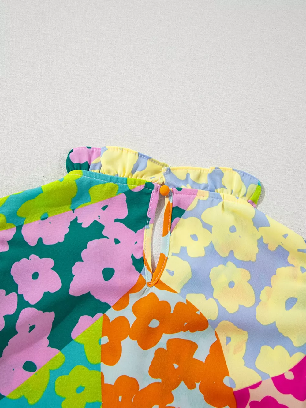 Printed Ruffled Cap Sleeve Blouse, image 6