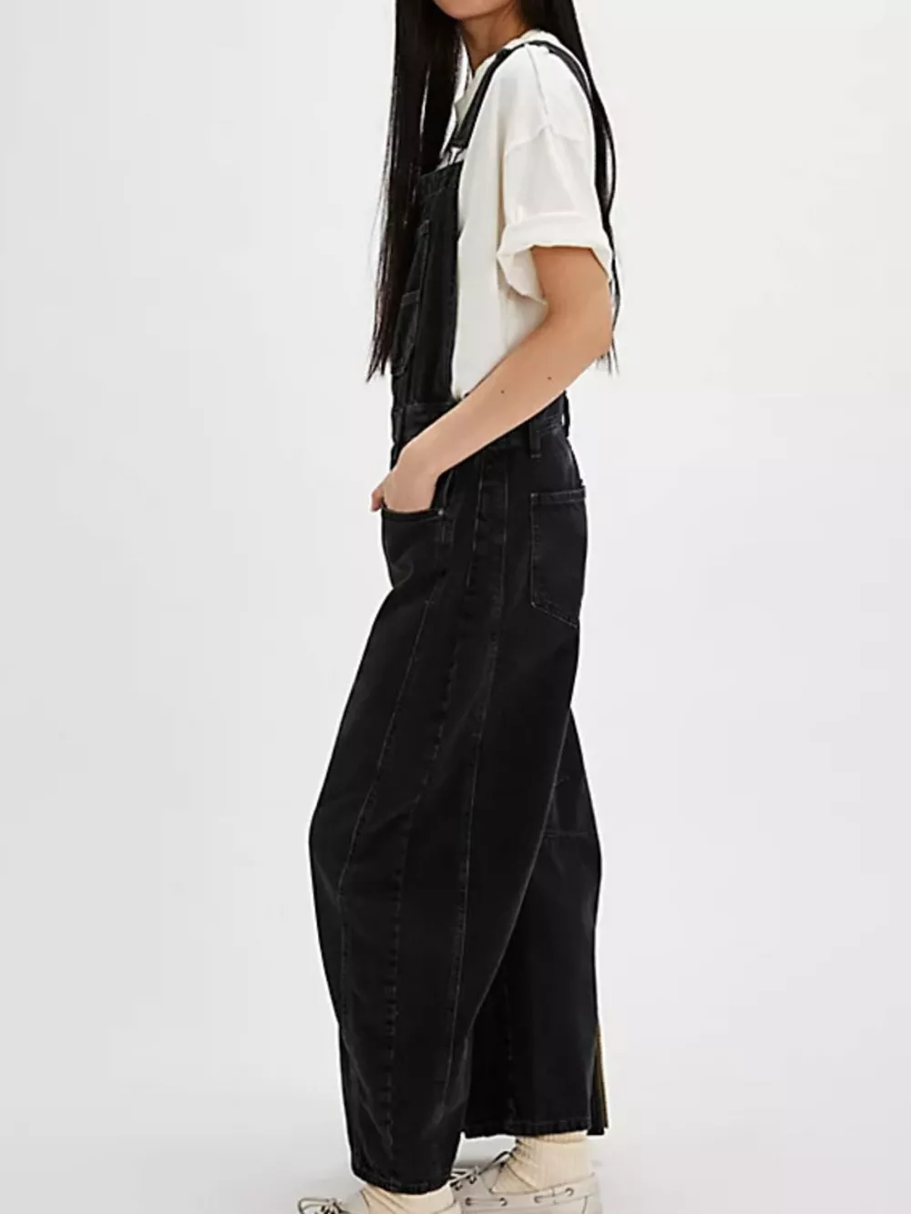 Wide Strap Wide Leg Denim Overalls, image 12
