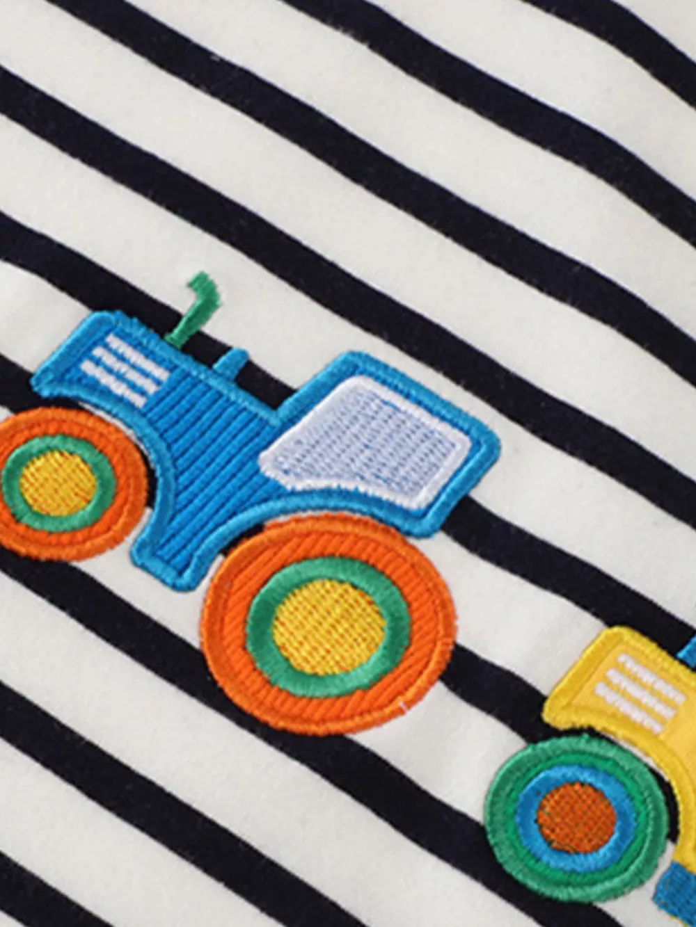 Children's Embroidered Striped Round Neck T-Shirt, image 2
