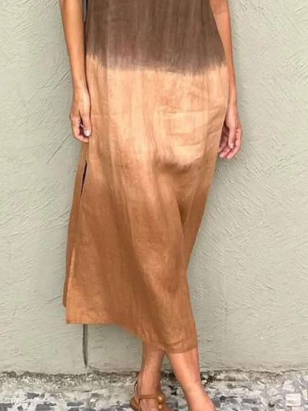 Full Size Sleeveless Gradient Tank Midi Dress Plus Size, image 16
