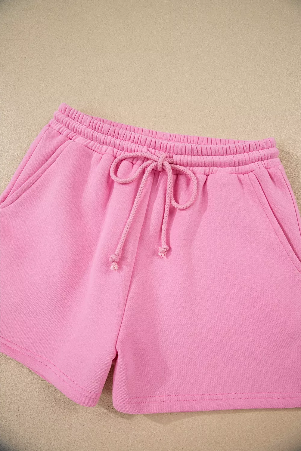 Color Block Sweatshirt and Elastic Waist Shorts Set, image 9