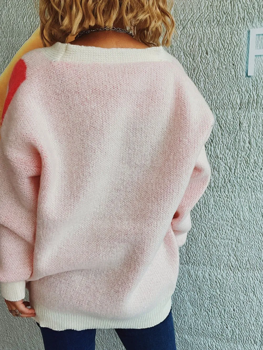 Flower Button Down V-Neck Long Sleeve Cardigan, image 6