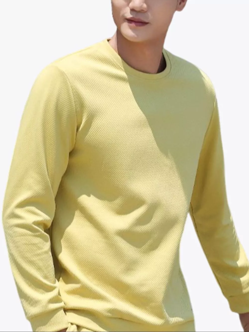 Men's Full Size Casual Solid Color Long Sleeve Sweatshirt Plus Size, image 3