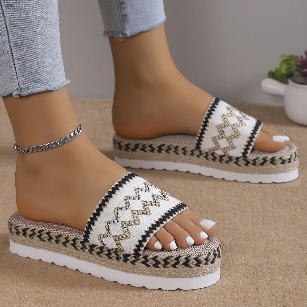 Geometric Weave Platform Sandals, image 3