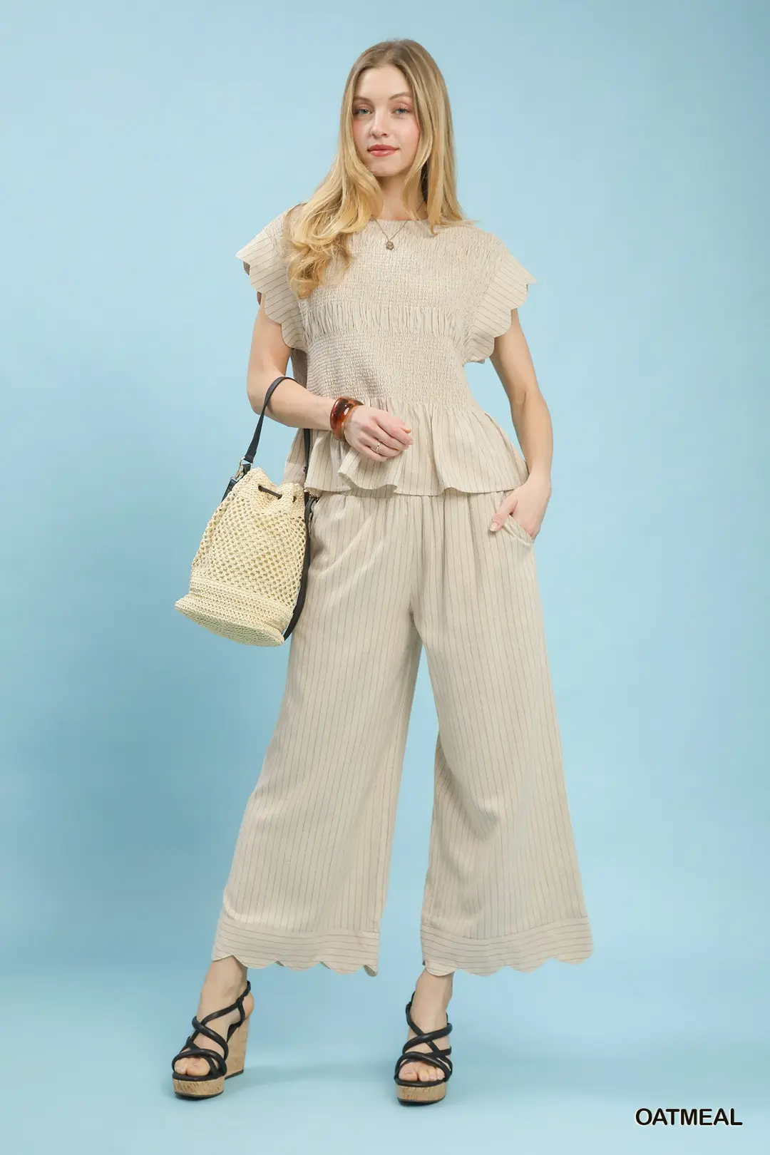 Pinstripe Wide Leg Pants, image 5