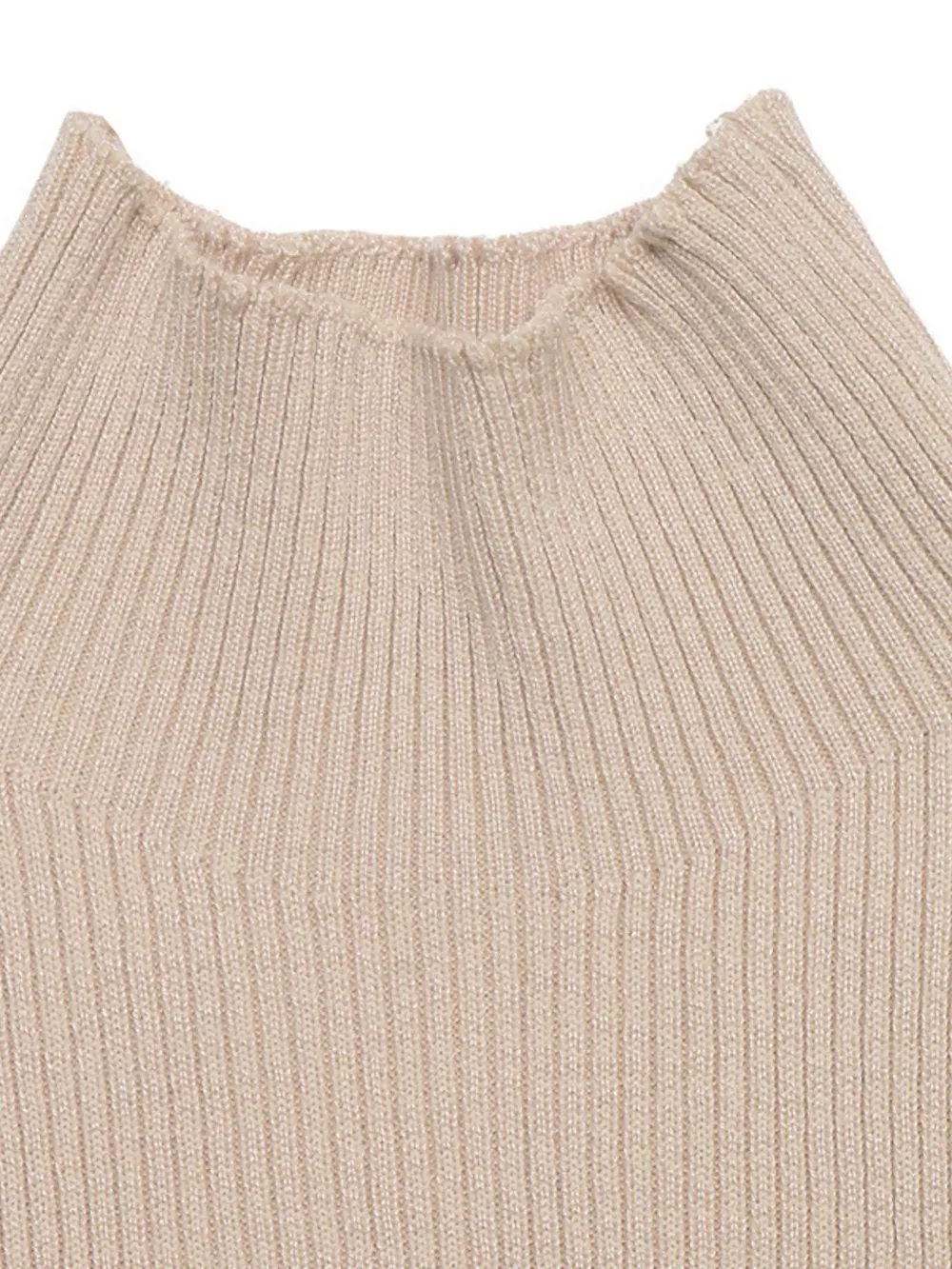 Ribbed Mock Neck Flare Sleeve Sweater Dress, image 7