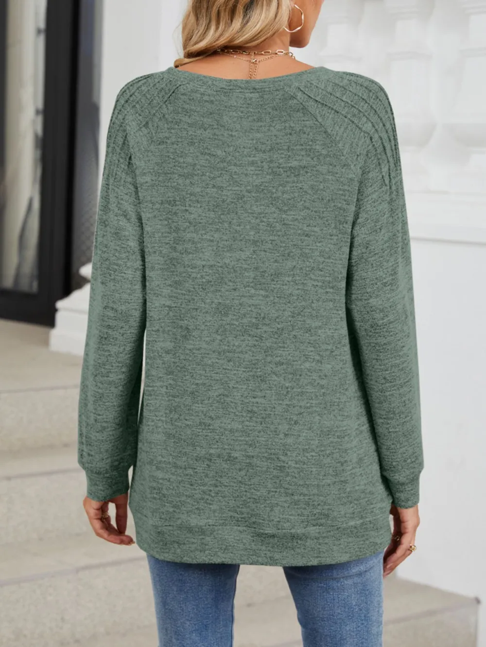 Round Neck Long Sleeve T-Shirt, image 10