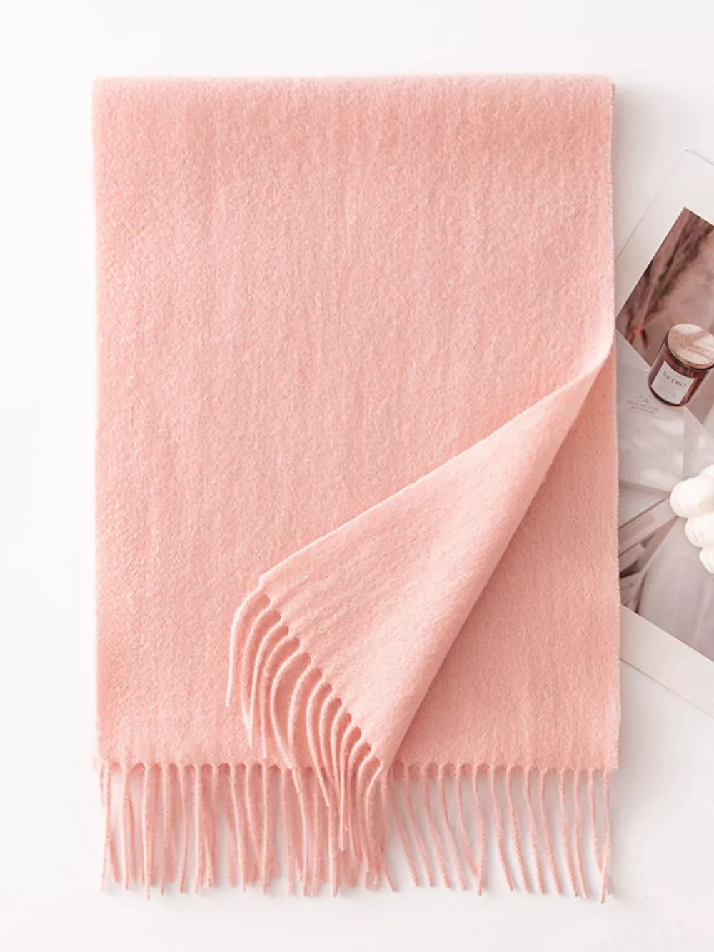 Solid Color Fringe Scarf, image 8