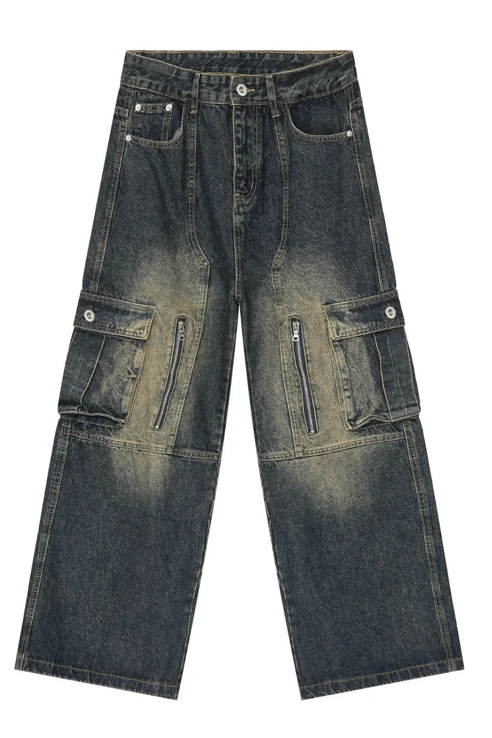 Men's Wide Leg Cargo Jeans, image 5