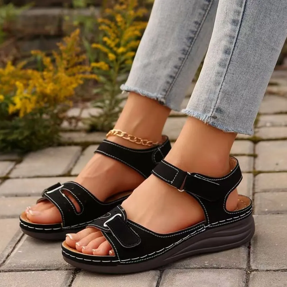 PU Leather Wedge Buckle Sandals, image 7