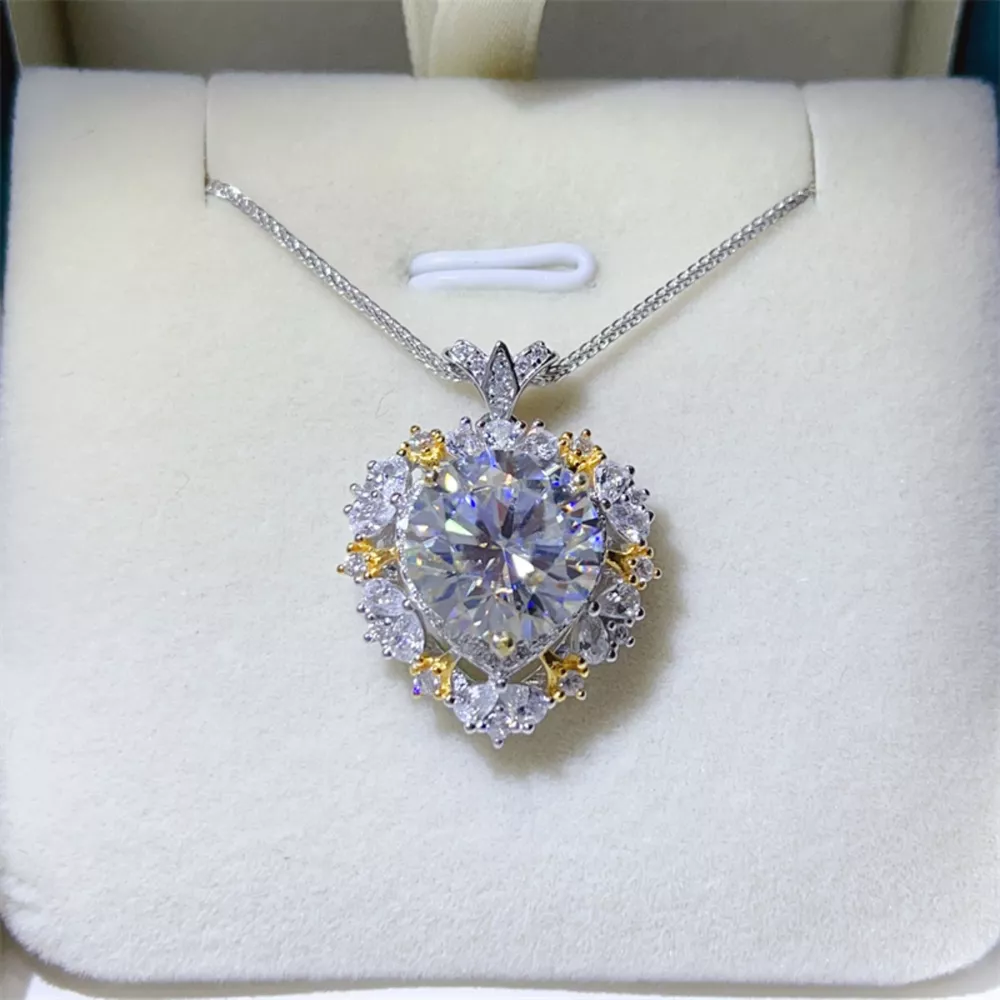 5 Carat Moissanite 925 Sterling Silver Necklace, image 5