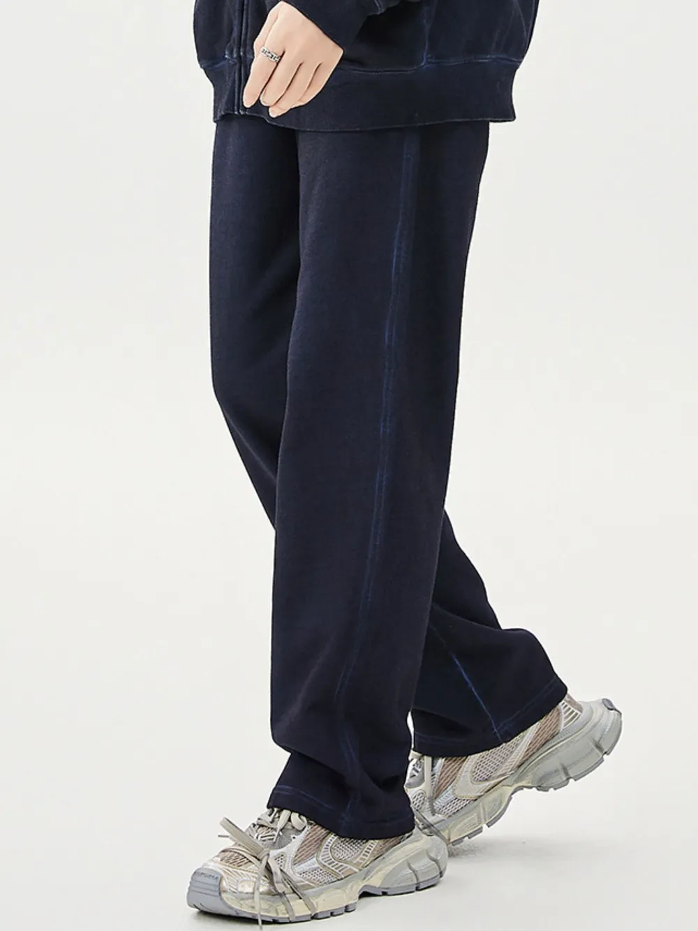 Men's Drawstring Washed Straight Sweatpants, image 8
