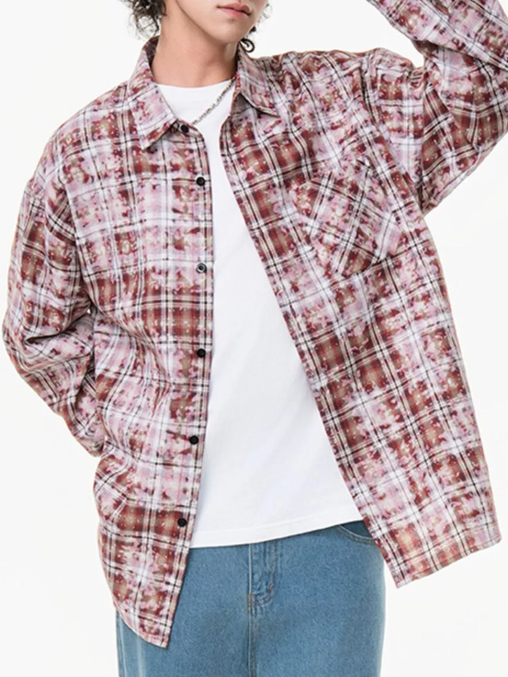 Men's Plus Size Plaid Button Up Long Sleeve Shirt, image 8