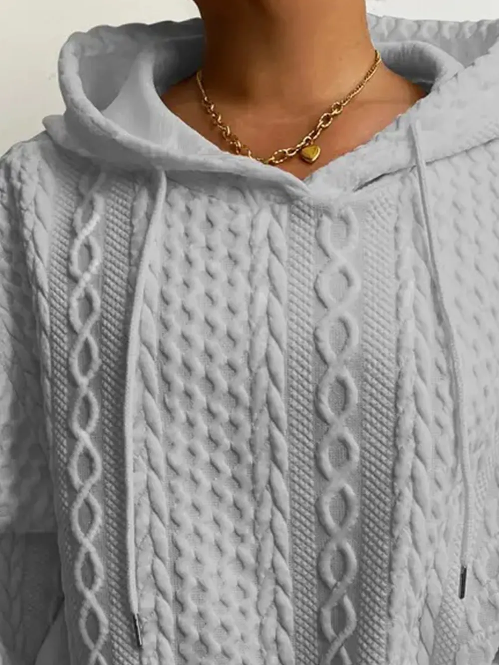 Drawstring Drop Shoulder Long Sleeve Hoodie, image 11