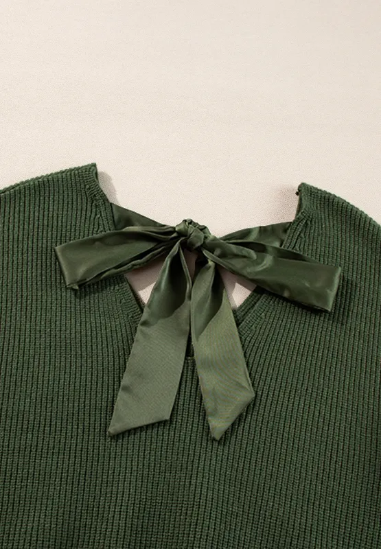 Tied Back V-Neck Long Sleeve Sweater, image 13