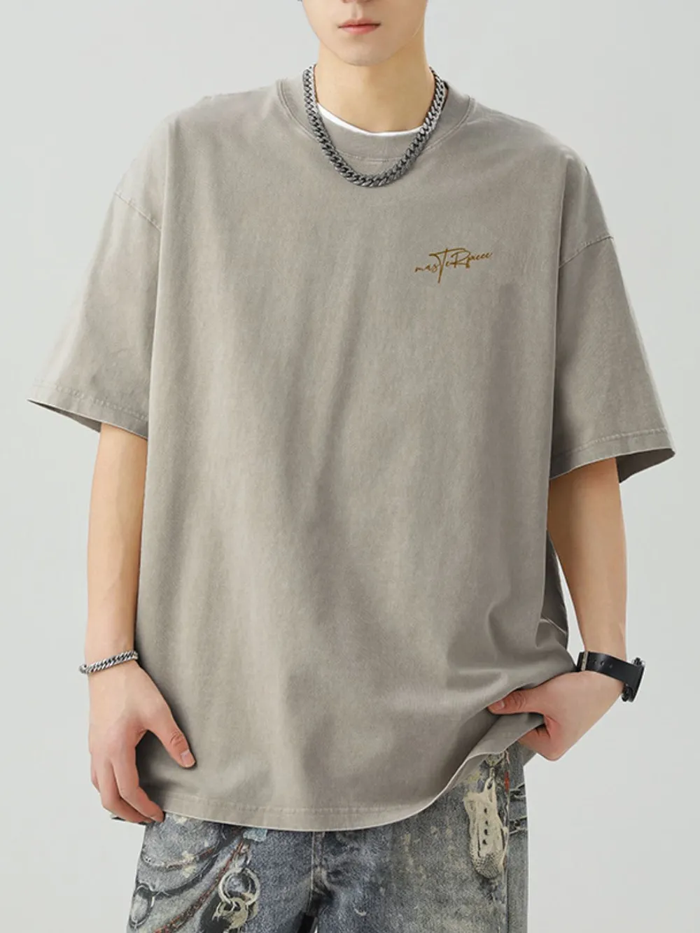 Men's Plus Size Round Neck Letter Graphic T-Shirt, image 6