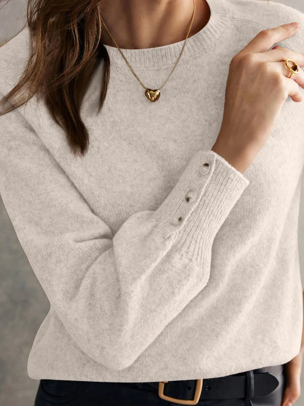 Crew Neck Long Sleeve Sweater, image 9