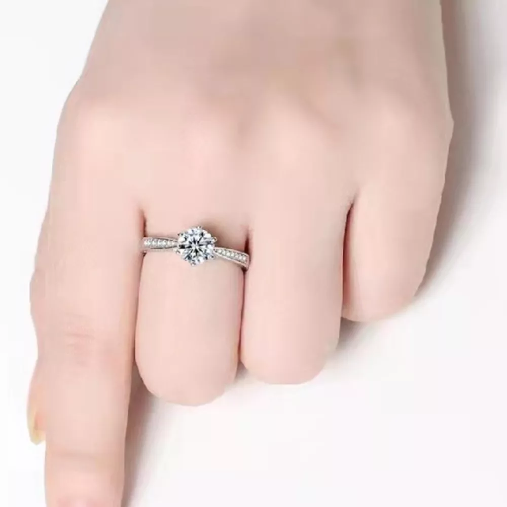 3 Carat Moissanite 925 Sterling Silver Ring, image 3