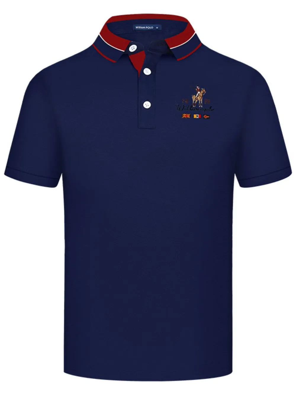 Men's Plus Size Embroidered Short Sleeve Polo