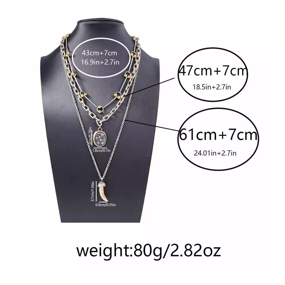 3 Piece Chain Pendant Necklace, image 4