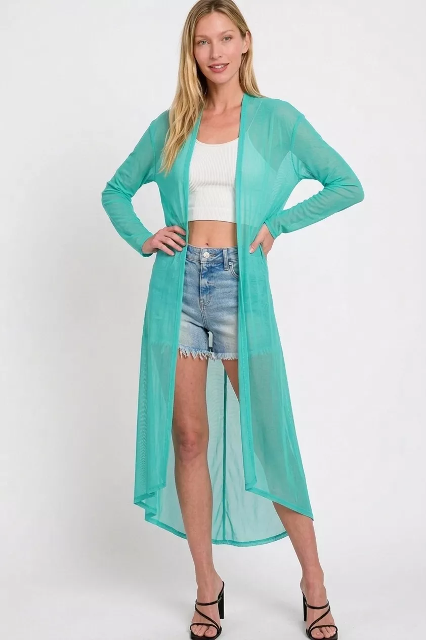Mesh Open Front Cardigan, image 2