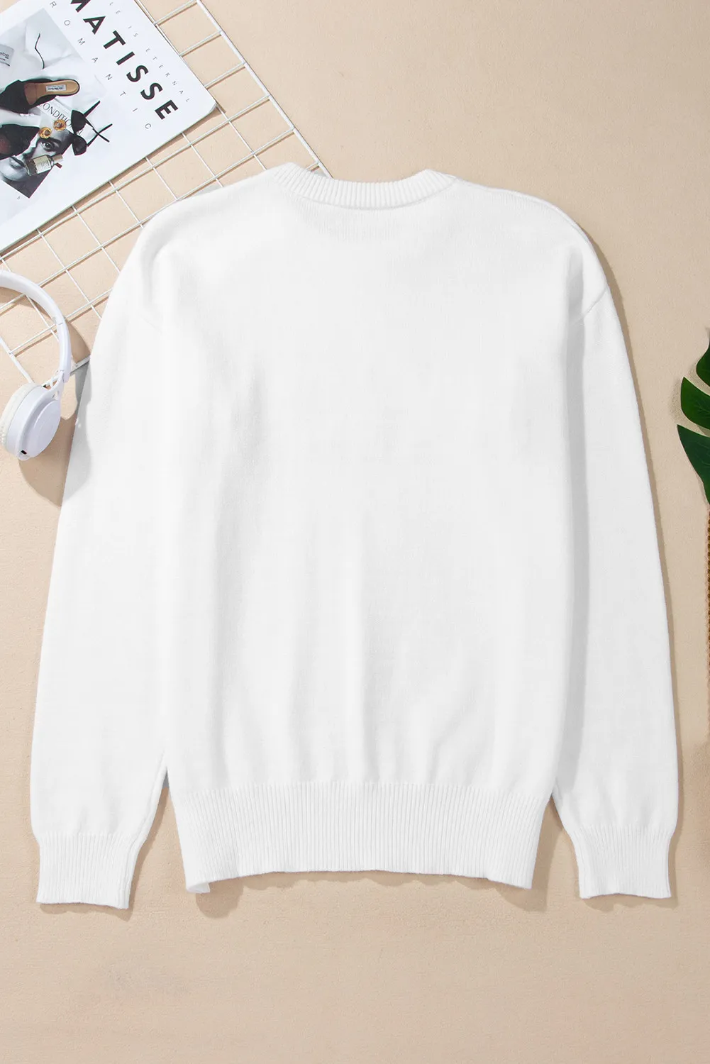 THANKFUL Round Neck Long Sleeve Knit Top, image 6