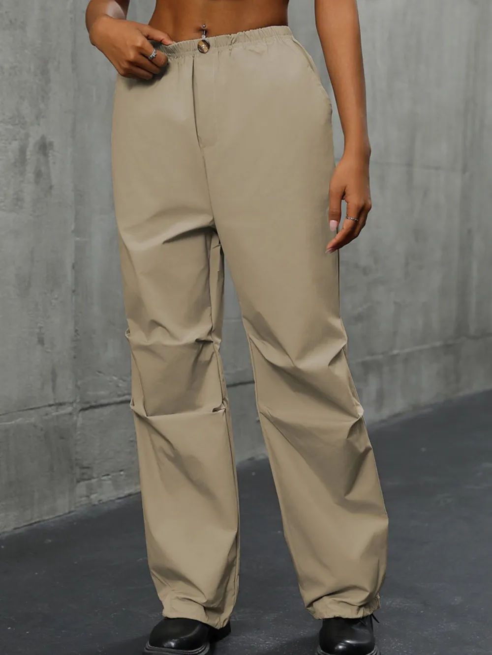 Pocketed Elastic Waist Pants, image 4