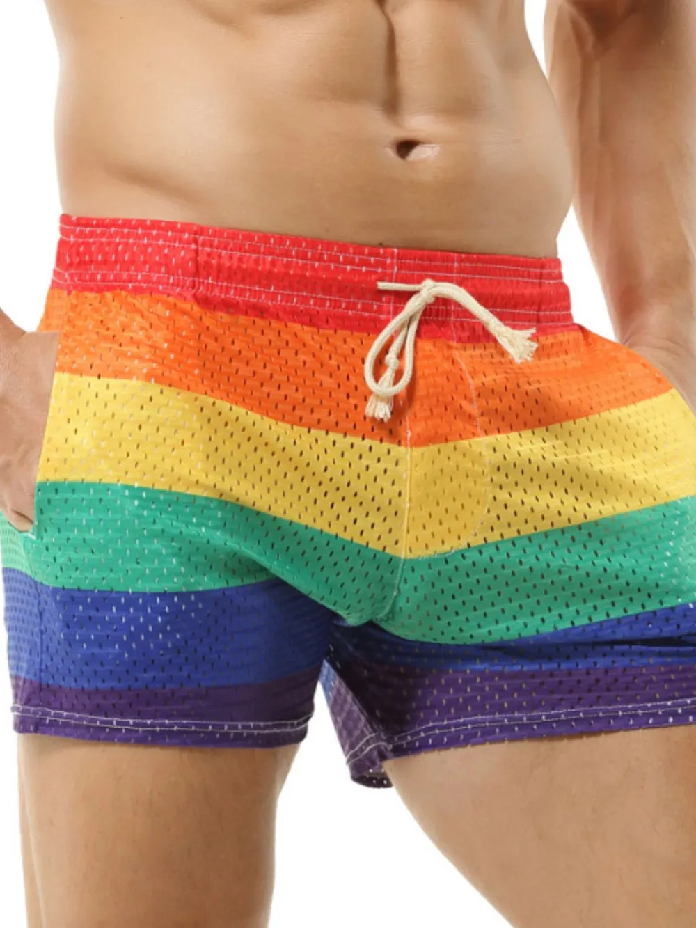 Men's Color Block Drawstring Shorts, image 3