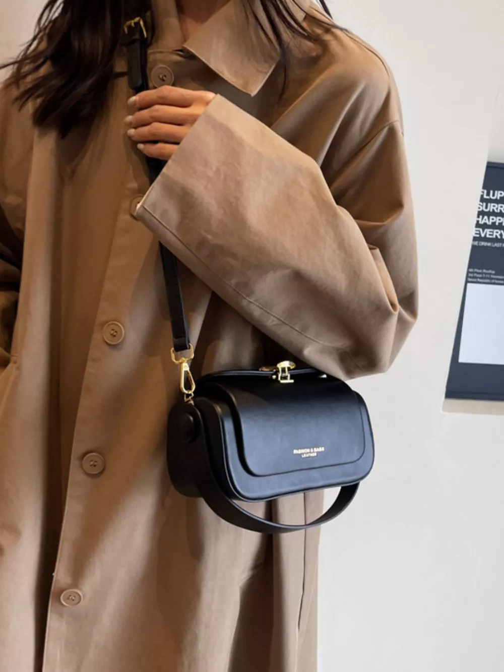 PU Leather Flap Crossbody Bag, image 6