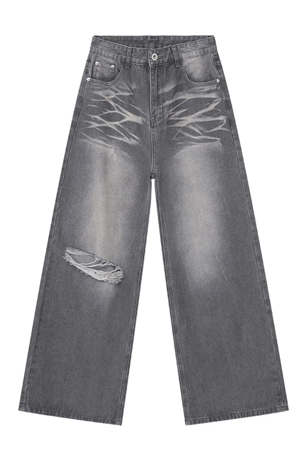 Distressed Wide Leg Jeans with Pockets, image 6